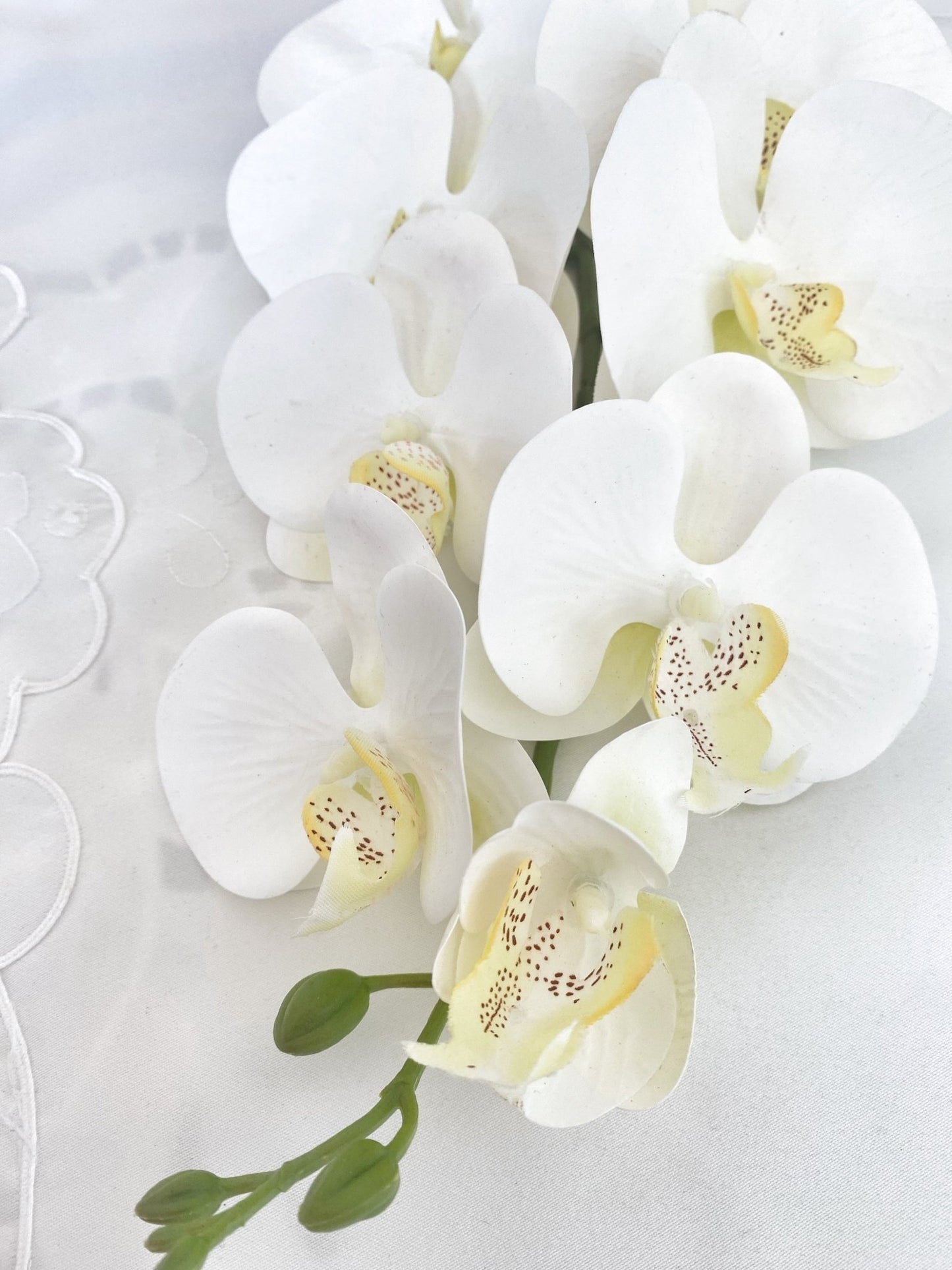 Artificial Orchid, Flowers Gift for Her, Real Look Orchids, Large Whit ...