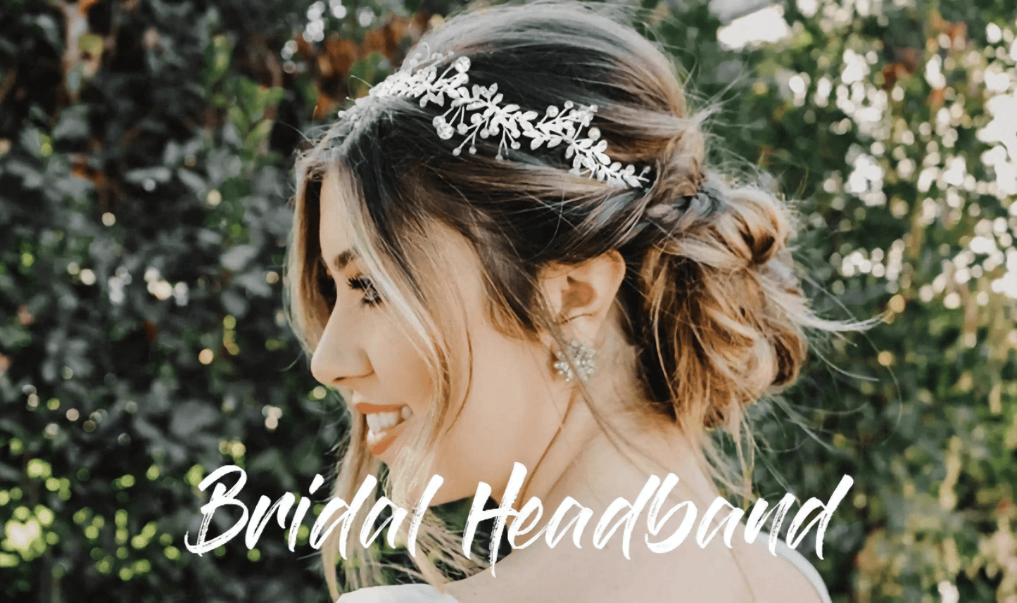 Bridal Headpiece, Bridal Tiara Headband, Bridal Wedding Hair Accessories - Crystal Diamante and Pearl - Floralific