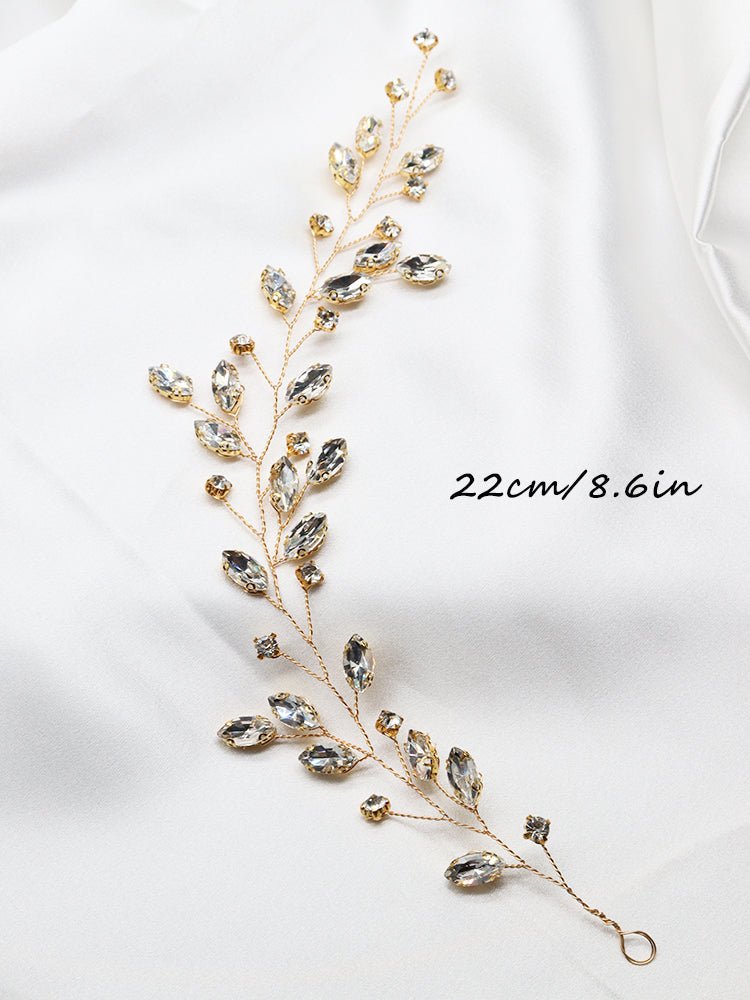 Bridal Wedding Hair Accessories Crystal Hair Vine Tiara Silver, Gold, Rose Gold - Floralific